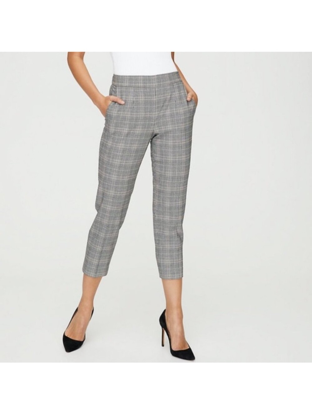 Babaton Gray Plaid Pants